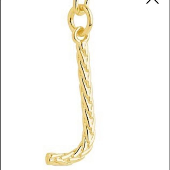NEW Sterling Forever 14K Goldtone Braided J Initital Pendant Necklace - Picture 3 of 10